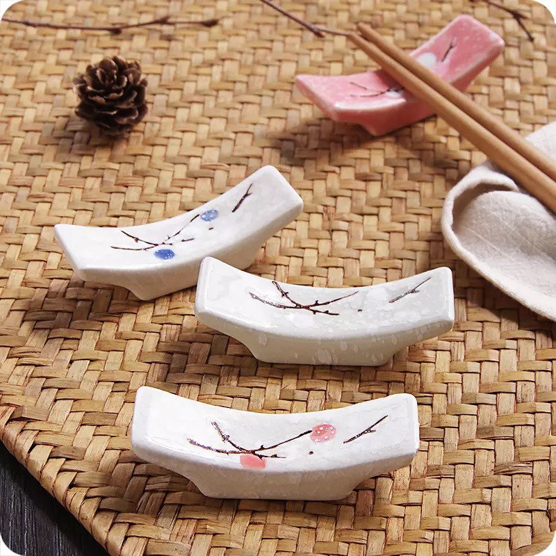 Repose baguettes japonais brun et vert en céramique