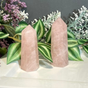 Rose Quartz Tower / Point Crystal points high quality rose quartz