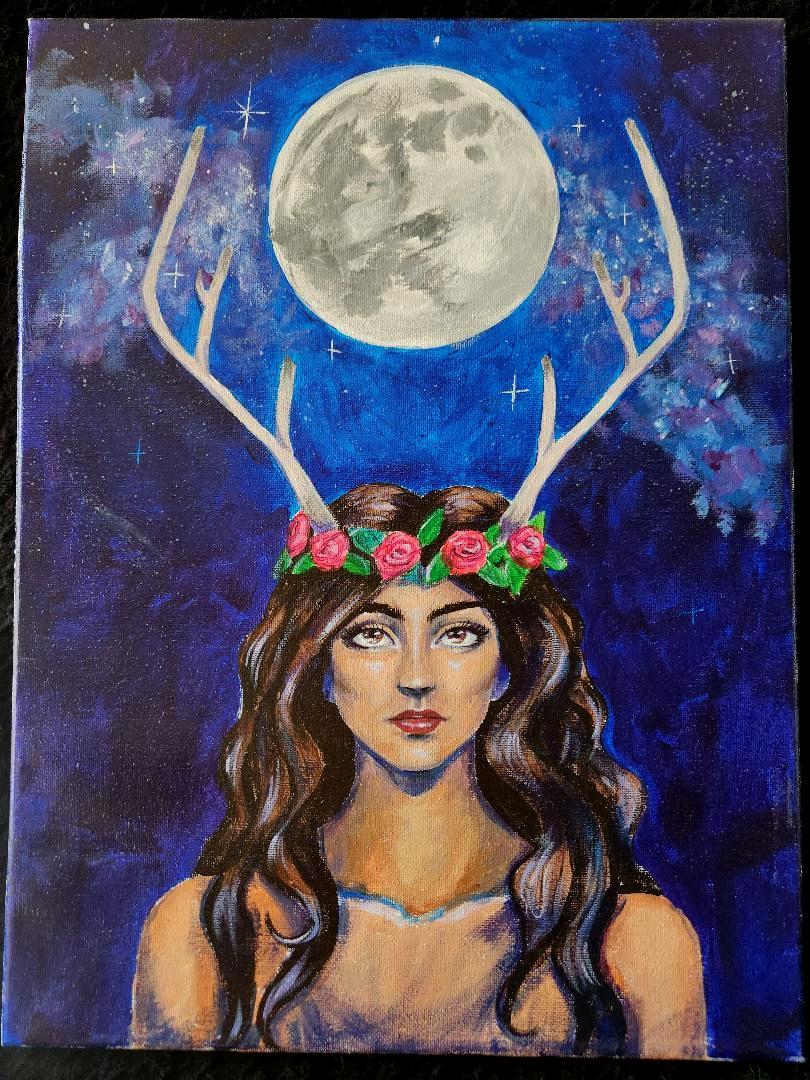 Moon Nymph Painting - Etsy