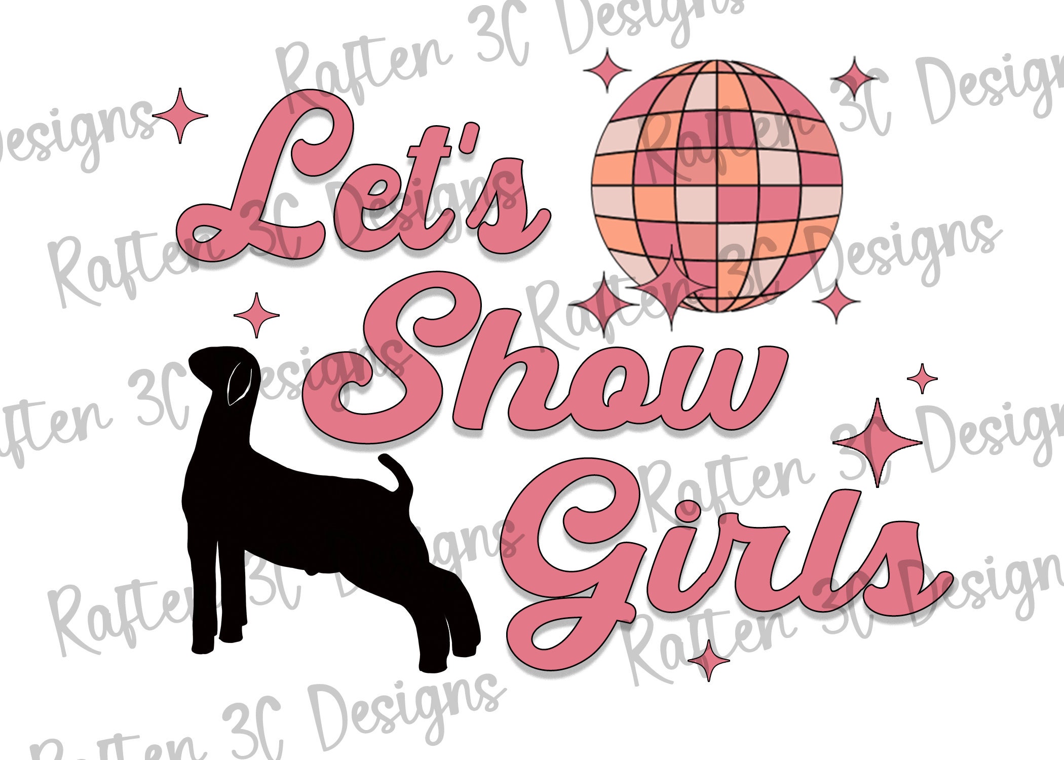 Zeigen wir Mädchen Ziegendesign | Stock Show PNG | Ziegen-Retro-Sublimationsdesign anzeigen