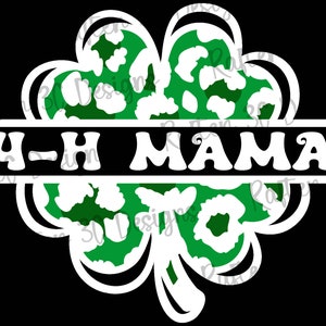 4H Mama PNG | 4-H Kleeblatt PNG | Leopard 4-H Klee Sublimation Design