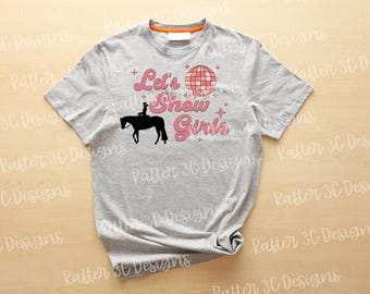 Girls Horse Show PNG | Western Equestrian T-Shirt Design (Digital Download)