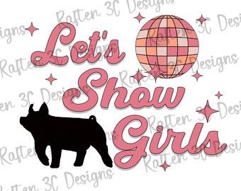 Zeigen wir Mädchen Schweinedesign | Schwein T-Shirt Design anzeigen | Stock Show Sublimation PNG