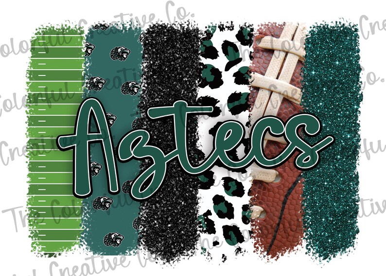 Aztecs Football Mascot PNG | Green & Black Glitter Brushstrokes ...