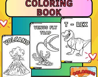 Dino Printable Coloring Pages | Dinosaur Coloring Book | Kids Dinosaur Coloring Book | Kids Dinosaur Printable | Dino Kids Printable