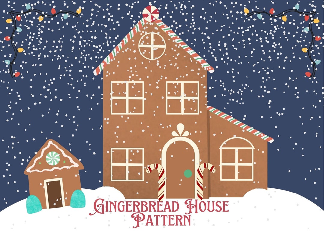 Printable Gingerbread House Pattern/ Template/ 3 Different Structures ...