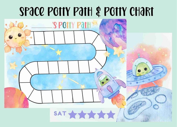 Printable Space Potty Training Reward Chart Personalized - Etsy