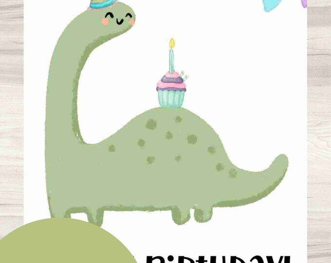Printable Dinosaur Birthday Card/ Dinosaur Party Gift/ Decor - Etsy