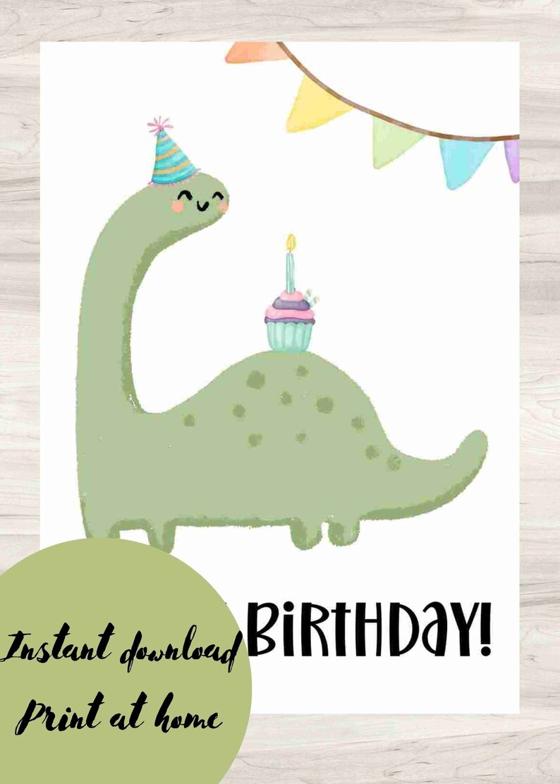 Printable Dinosaur Birthday Card/ Dinosaur Party Gift/ Decor - Etsy