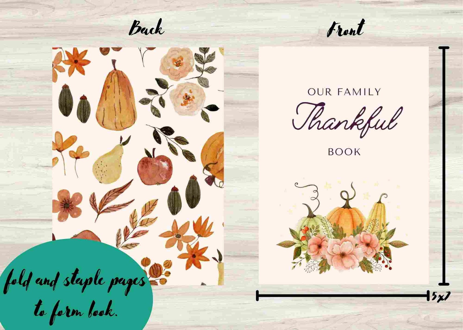 Printable Thankful Book/ Family Thanksgiving Activity/ Keepsake ...