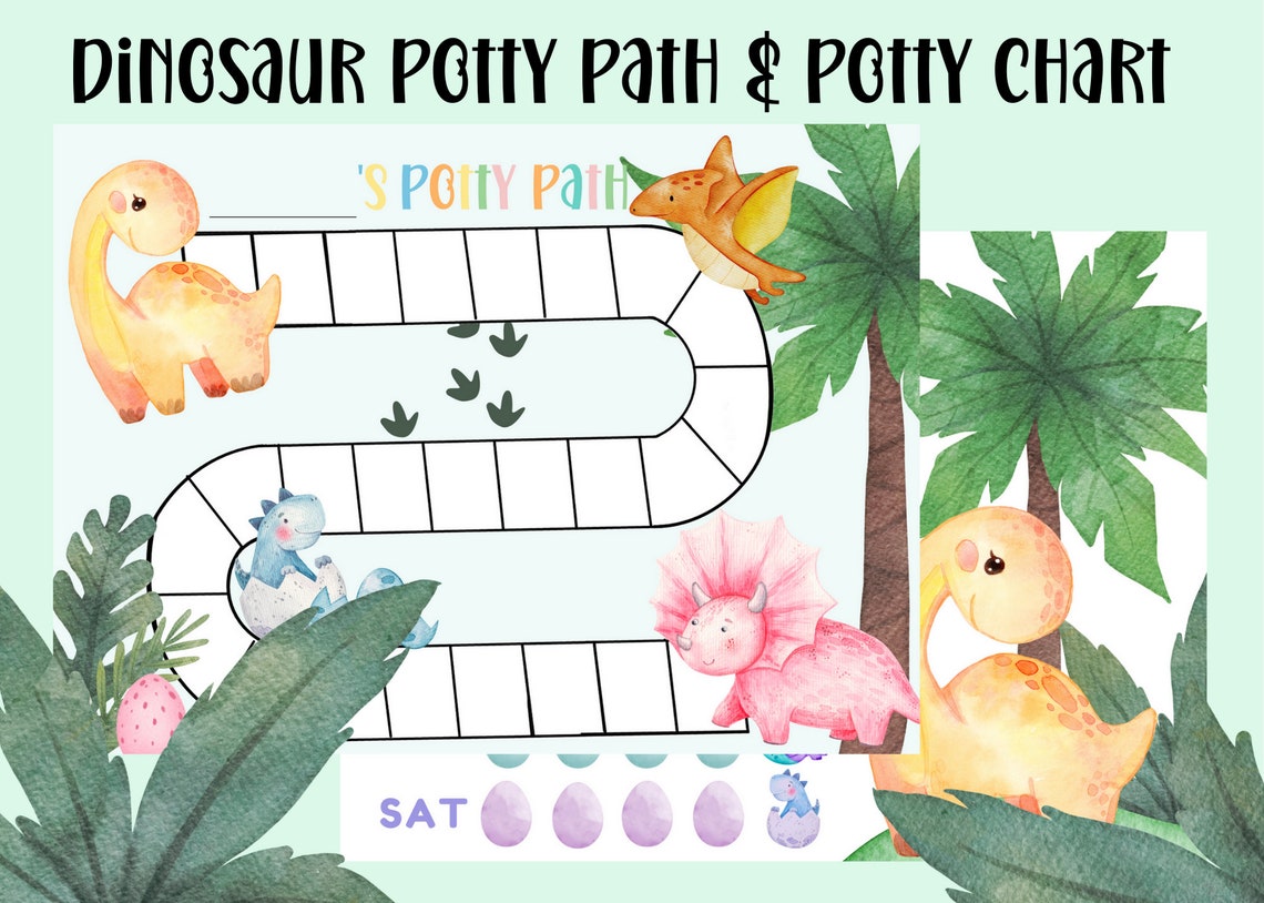 Dinosaur Potty Chart, Printable Potty Training Reward Chart ...