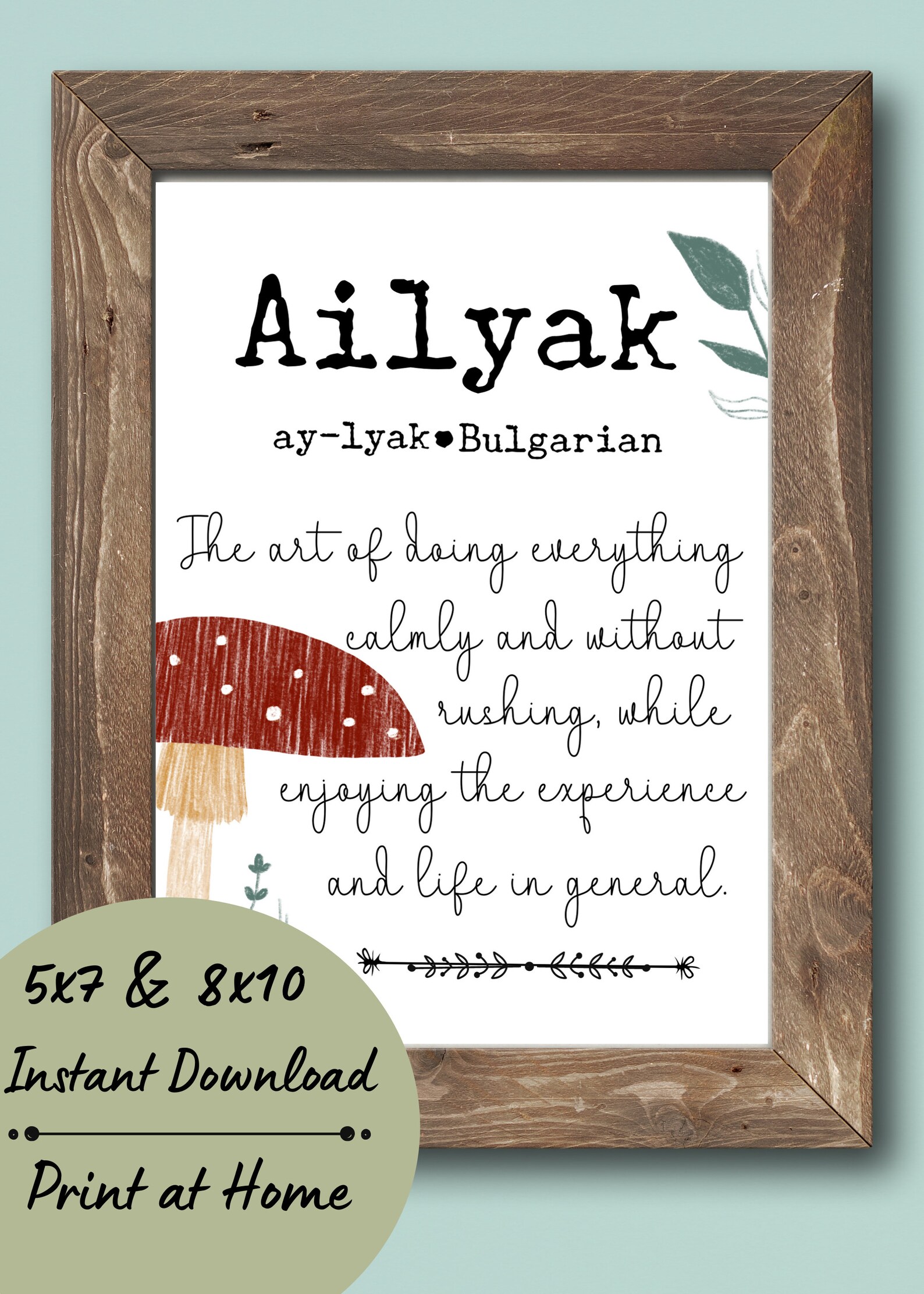 Ailyak Printable Wall Art Word Definition Art Woodland Home Etsy