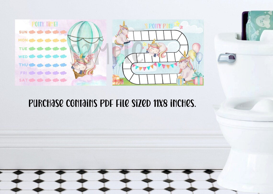 Unicorn Potty Chart, Printable Potty Training Reward Chart ...