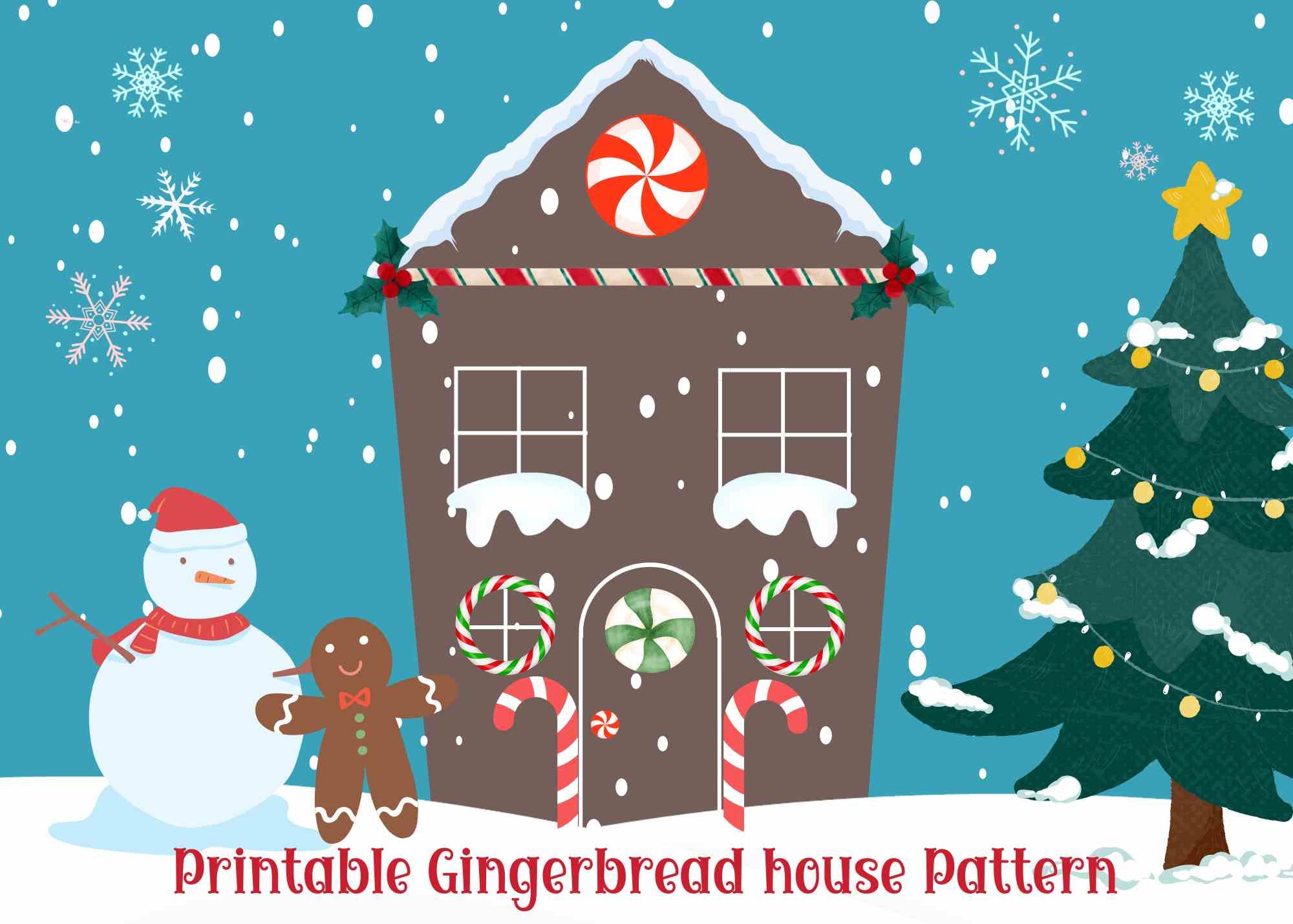 Printable Gingerbread House Pattern/ Template/ 1 Elf House Structure