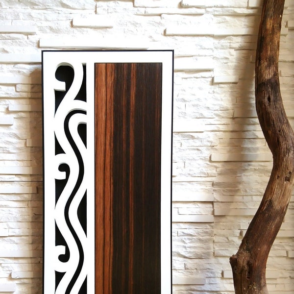 Art mural abstrait en bois • Ébène Amara • Décor unique • Design minimaliste • Tableau artistique • Wood artist • Décoration intérieur