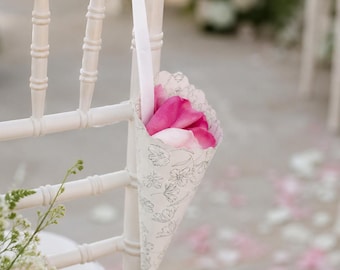 Coni di petali di carta per matrimoni: lancio di coriandoli
