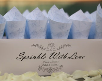 Blue Wedding Confetti Cones: Assembled Petal Toss, Paper