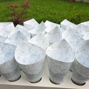 Coni di coriandoli per matrimonio tropicale, coni per matrimonio, già assemblati. Coni per lancio di petali per matrimonio, lancio di petali tropicali