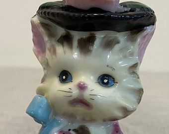 Vinyage Lefton Anthropomorphic Cat Wearing Hat