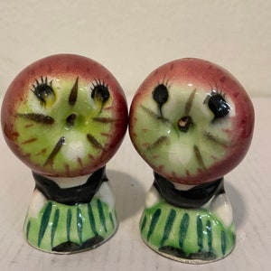 Vintage Anthropomorphic Girl with Apple Face