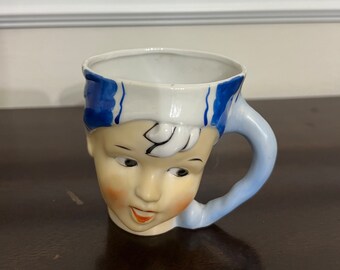 Vintage Mid-century Novelty Face Swimmer Mug