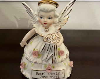 Vintage SR Fine Quality June Pearl Birthday Angel Of Health