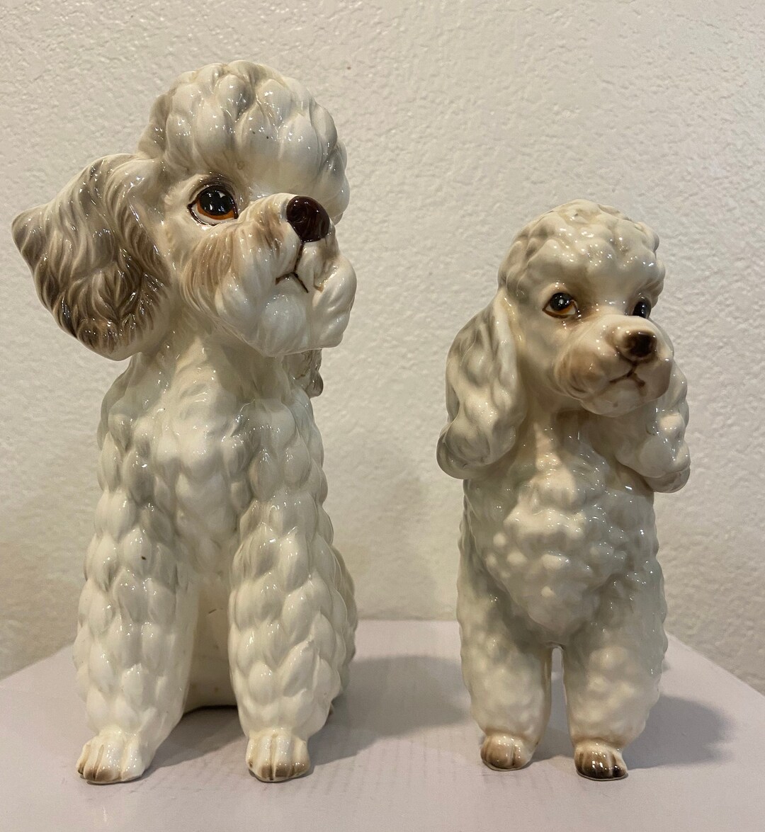 Pair of Vintage Poodle Figurines lefton Etsy