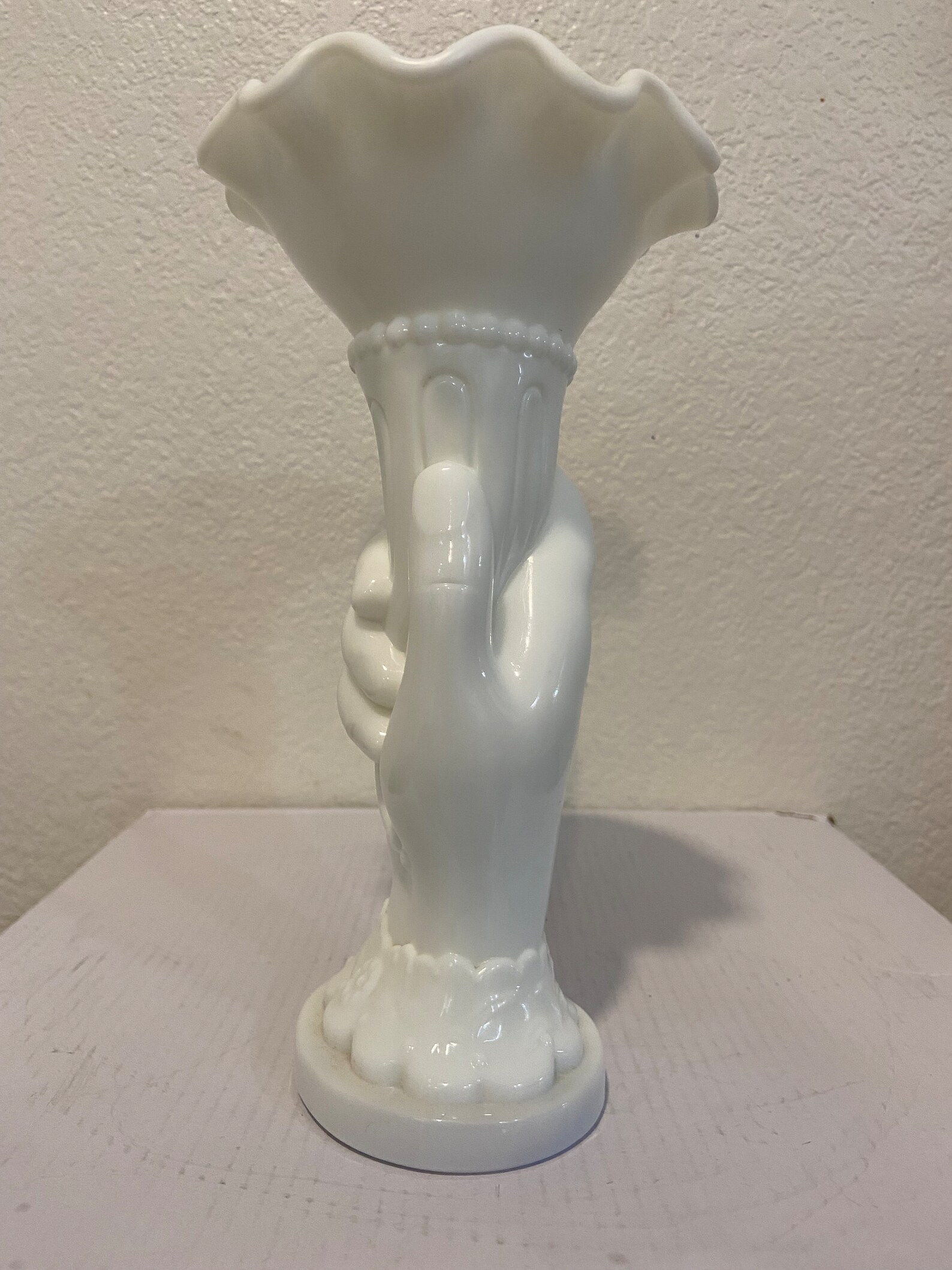 Vintage Westmoreland Milk Glass Hand Vase Etsy