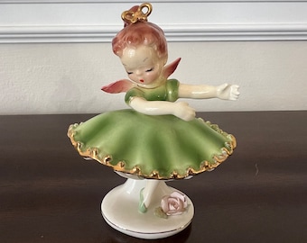 Vintage Arnart Tamchin Ballerina In Green Costume Figurine