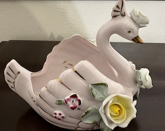 Vintage Irish Dresden Ireland Muller Volkstedt the Loving Swans