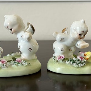 Vintage Lefton Cherub Angels With Bunny & Bird K8146 Japan