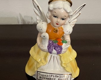 Vintage SR Fine Quality November Angel of the Month Figurine
