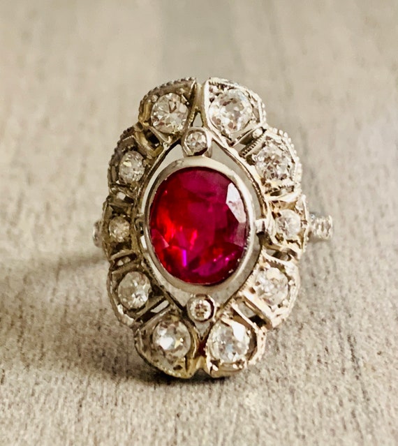 Belle Époque Burma Ruby No Heat (Treated) Ring - image 3