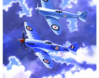 Spitfire Song - luchtvaartkunstafdruk van Spitfire-ontwerpevolutie
