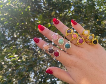Silber Ring. Gold Perlenring. Runde Perle. Boho Schmuck. Kundenring.