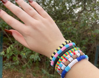 Clay Bead Multicolored Friendship Bracelet/Anklet Beach, VSCO Vibes