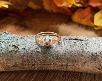 Herbstlaub Herbst Gold und Silber Schmuck Ring. Goldringe. silberne Ringe. fallender Schmuck.