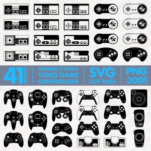 41 Video Game Controller Designs | Cricut Silhouette Cut Files | SVG | PNG | Monochrome | Instant Download