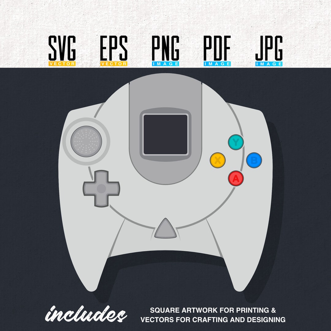 Dreamcast Printable Artwork | Retro Video Game Controller | Vector ...