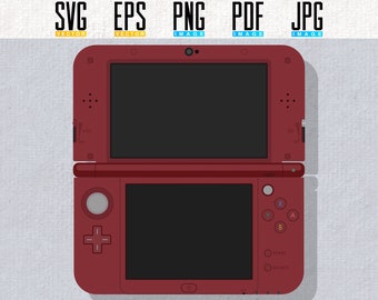 New 3DS XL Printable Artwork | Video Game Handheld | Vector | Editable SVG | Eps | Transparent PNG