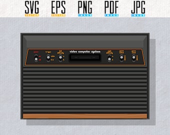 VCS / 2600 SVG & Printable Artwork | Retro Video Game Console | Editable Vector | Eps | Transparent PNG | Bundle