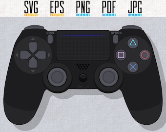 PS4 Printable Artwork | Video Game Controller | Vector | Editable SVG | EPS | Transparent PNG | 4 Colour Bundle