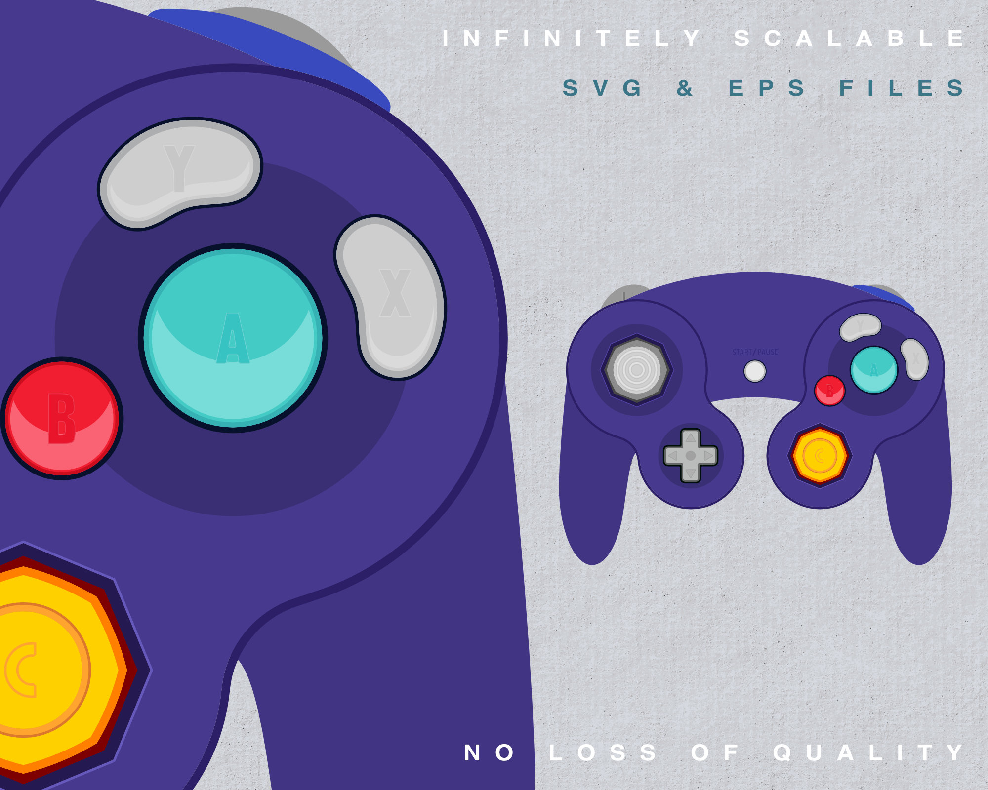 Gamecube Printable Artwork | Retro Video Game Controller | Vector ...