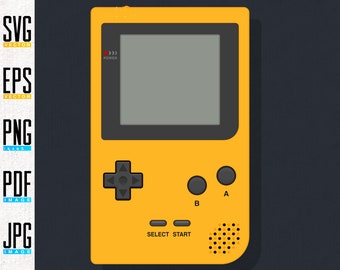 Game Boy Pocket Vector & Artwork | Retro Video Game Handheld | Editable SVG | EPS | Transparent PNG | 6 Colour Bundle