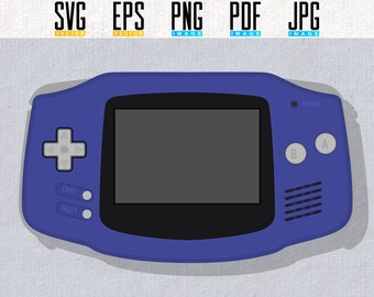 Game Boy Advance / GBA Printable Artwork | Retro Video Game Handheld | Vector | Editable SVG | Eps | Transparent PNG