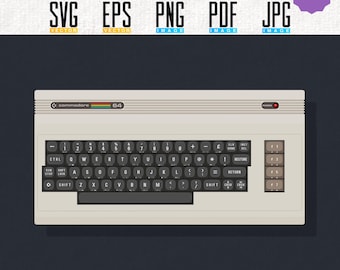 C64 'Breadbin' Vector & Artwork | Retro Personal Computer | Editable SVG | EPS | Transparent PNG