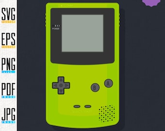 Game Boy Color Printable Artwork | Retro Video Game Handheld | Vector | Editable SVG | EPS | Transparent PNG | 3 Colour Bundle