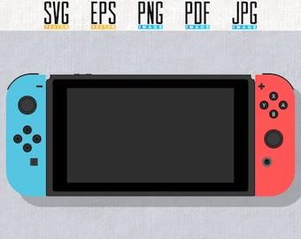 Grafika do druku Switch / OLED | Przenośna gra wideo | Wektor | Edytowalny SVG | Eps | Przezroczysty PNG | Pakiet