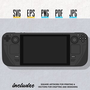 Steam Deck Printable Artwork | Video Game Handheld | Vector | Editable SVG | EPS | Transparent PNG