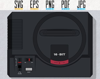 Genesis & Mega Drive Printable Artwork | Retro Video Game Console | Vector | Editable SVG | EPS | Transparent PNG | Bundle